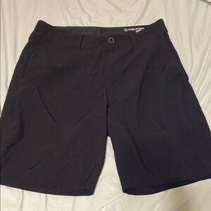 Volcom Black Flat Front Shorts Casual Style